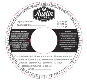 Austin Brothers' Beer Company Milk Route Stout August 2015