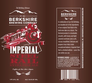 Berkshire Brewing Company Imperial Steel Rail July 2015