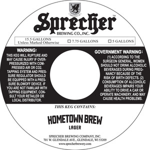 Sprecher Hometown Brew