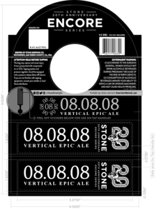 Stone 08 Vertical Epic Ale 