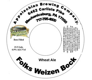 Appalachian Brewing Company Folks Weizen Bock July 2015