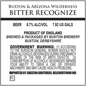 Buxton Brewing Bitter Recognize August 2015