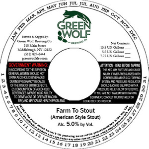 Green Wolf Brewing Co. Farm To Stout