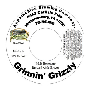 Appalachian Brewing Company Grinnin' Grizzly August 2015