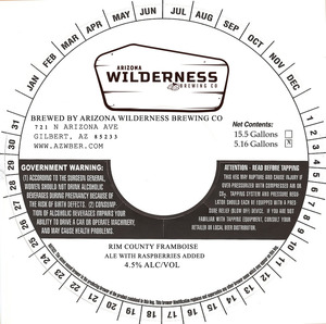 Arizona Wilderness Brewing Rim County Framboise