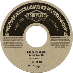 Boulevard Brewing Company Funky Pumpkin