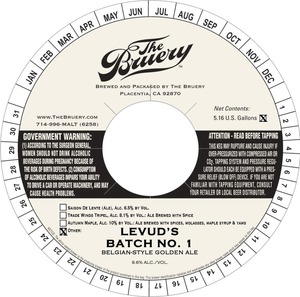 The Bruery Levud's August 2015