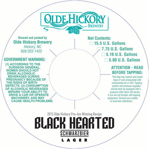 Olde Hickory Brewery Blackhearted August 2015