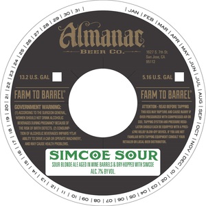 Almanac Beer Co. Simcoe Sour August 2015
