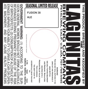 The Lagunitas Brewing Company Fusion 38 August 2015