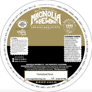 Magnolia Brewing Oysterhead Stout August 2015