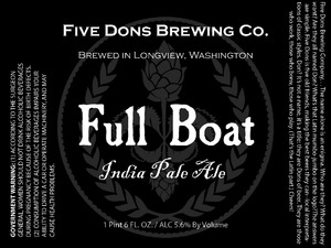 Five Dons Brewing Co. Full Boat IPA