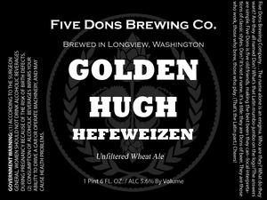 Five Dons Brewing Co. Golden Hugh Hefeweizen