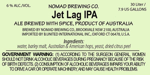 Nomad Brewing Co. Jet Lag IPA August 2015