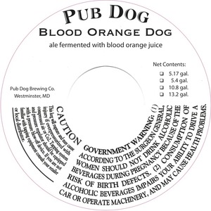 Pub Dog Blood Orange Dog August 2015