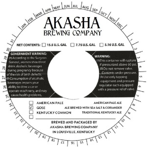 Akasha Brewing Company Gose September 2015