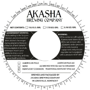 Akasha Brewing Company Kentucky Common