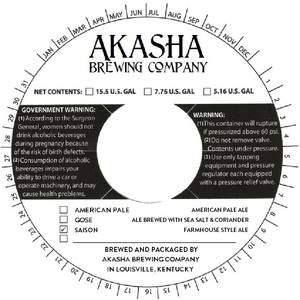 Akasha Brewing Company Saison September 2015