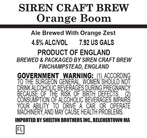 Siren Craft Brew Orange Boom