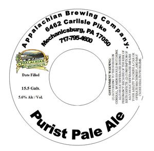 Appalachian Brewing Company Purist Pale Ale August 2015