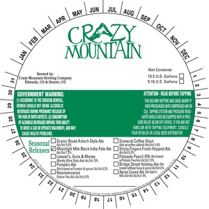 Crazy Mountain Brewing Company Moonlight Mile August 2015