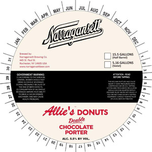 Narragansett Allies Double Chocolate Porter August 2015