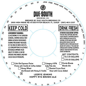 Due South Brewing Co. Leerye Jenkins August 2015