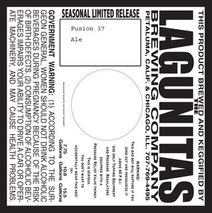 The Lagunitas Brewing Company Fusion 37 August 2015