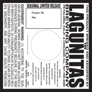 The Lagunitas Brewing Company Fusion 38 August 2015