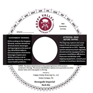 Renegade Imperial Red Ale September 2015