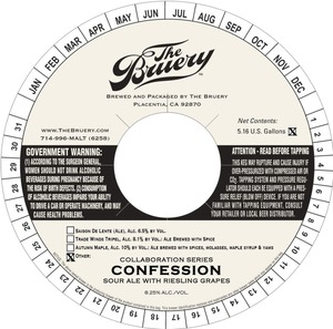 The Bruery Confession August 2015