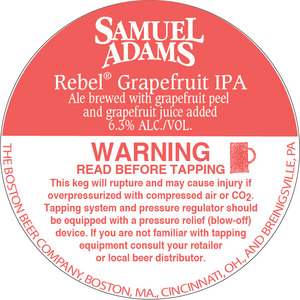 Samuel Adams Rebel Grapefruit IPA August 2015