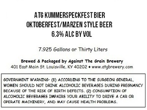 Against The Grain Brewery Atg Kummerspeckfest Bier August 2015