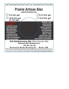 3rd Anniversary Ale August 2015