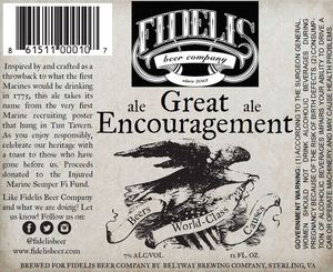 Fidelis Beer Company Great Encouragement August 2015