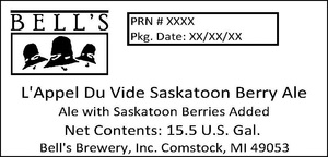 Bell's L'appel Du Vide Saskatoon Berry Ale August 2015