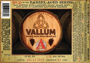 Avery Brewing Company Vallum Barrel-aged Wild Grape Ale August 2015