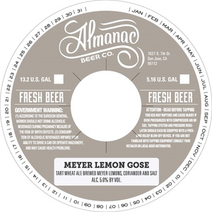 Almanac Beer Co. Meyer Lemon Gose