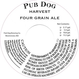 Pub Dog Harvest Four Grain August 2015