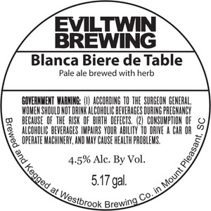 Evil Twin Brewing Blanca Biere De Table