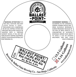 Ballast Point Ballast Point/half Acre Rye IPA