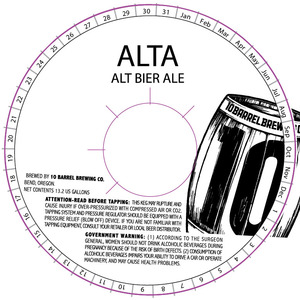 10 Barrel Brewing Co. Alta Bier August 2015