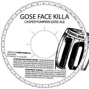10 Barrel Brewing Co. Gose Face Killa August 2015