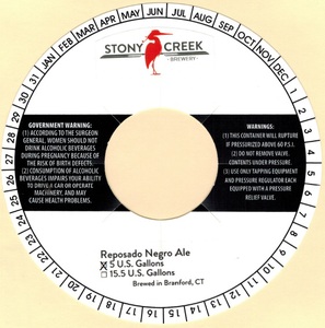 Stony Creek Brewery Reposado Negro Ale August 2015