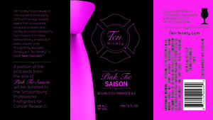 Ten Ninety Brewing Co Pink Tie Saison September 2015