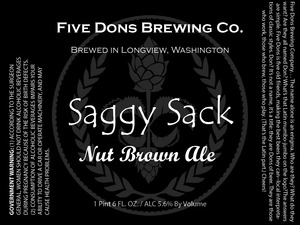 Five Dons Brewing Co. Saggy Sack Nut Brown Ale September 2015