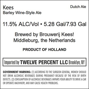 Kees Barley Wine September 2015