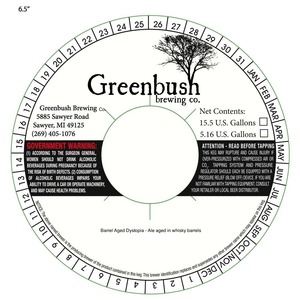 Greenbush Brewing Co. Barrel Aged Dystopia September 2015