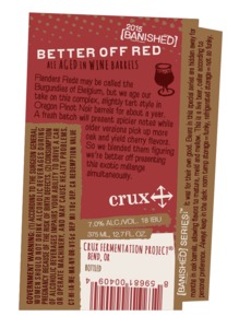 Crux Fermentation Project Better Off Red September 2015