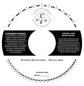 Cloudburst Lager September 2015